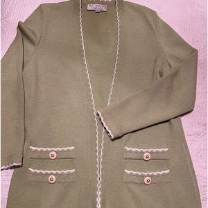 Vintage ST JOHN Collection by Marie Grey Lime Green Cardigan